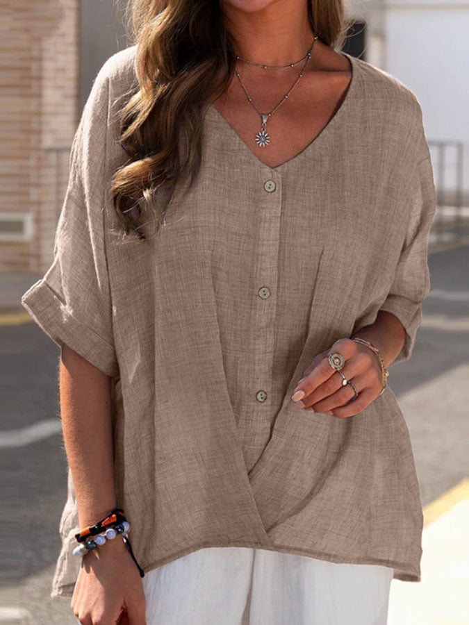 Leona Relaxed Button Blouse – Women’s fashion piece