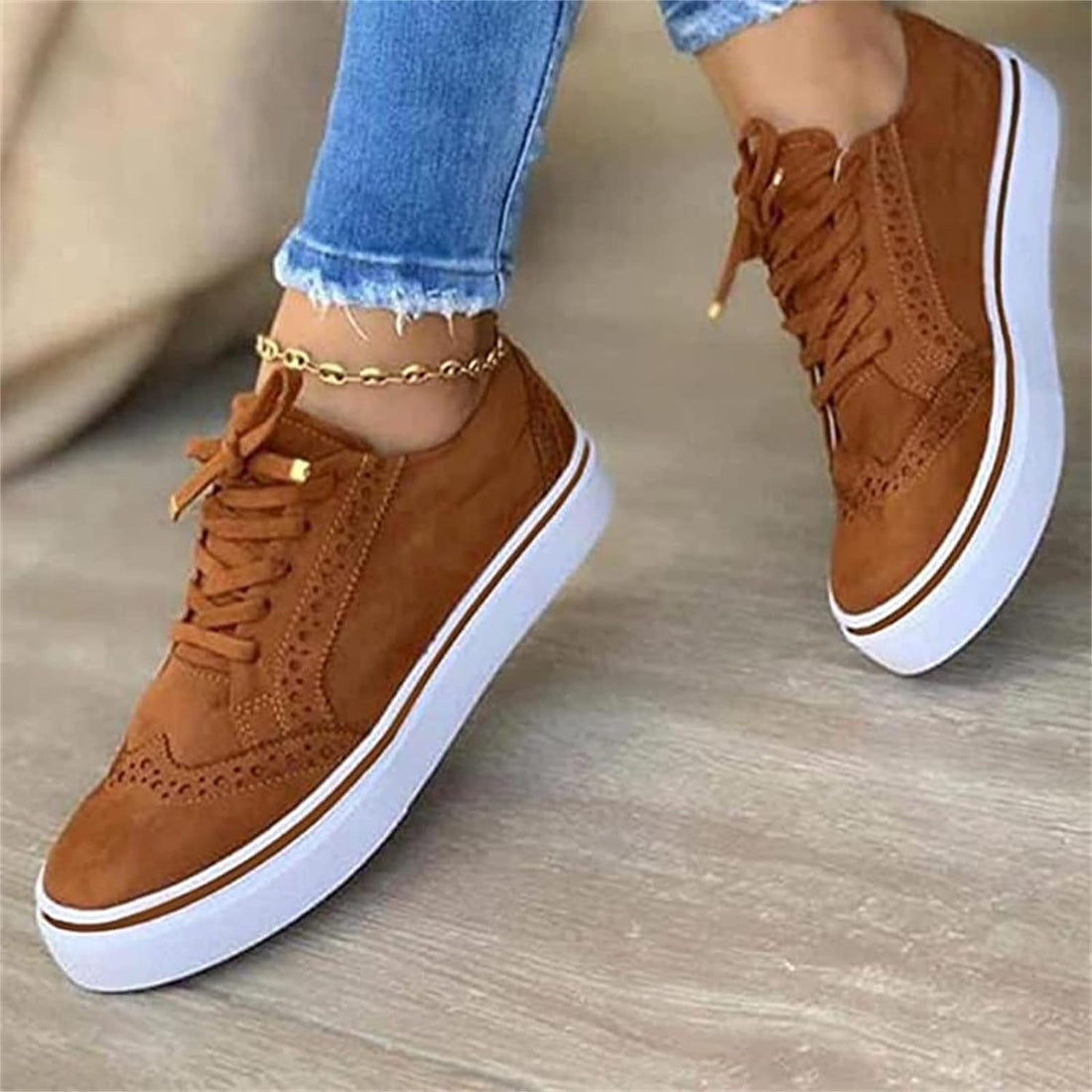 Livia Brogue Platform Sneakers – Women’s fashion piece