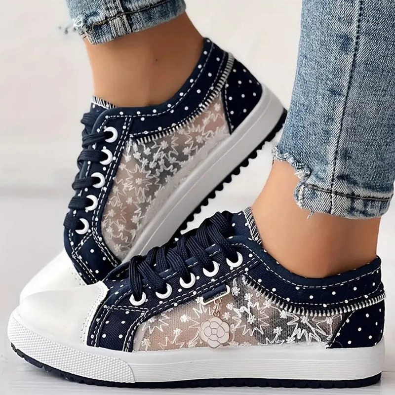 Daisy Lace Polka Dot Trainers