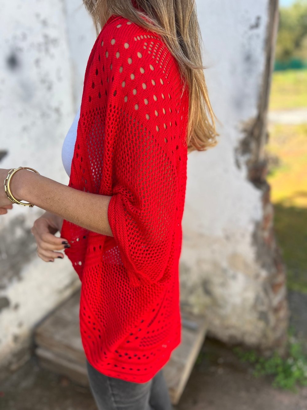 Lina Open Knit Cropped Cardigan