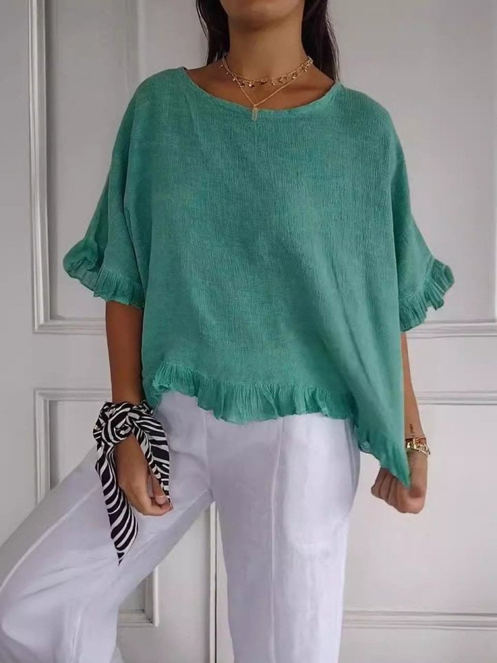 Azure Coast Ruffle Blouse