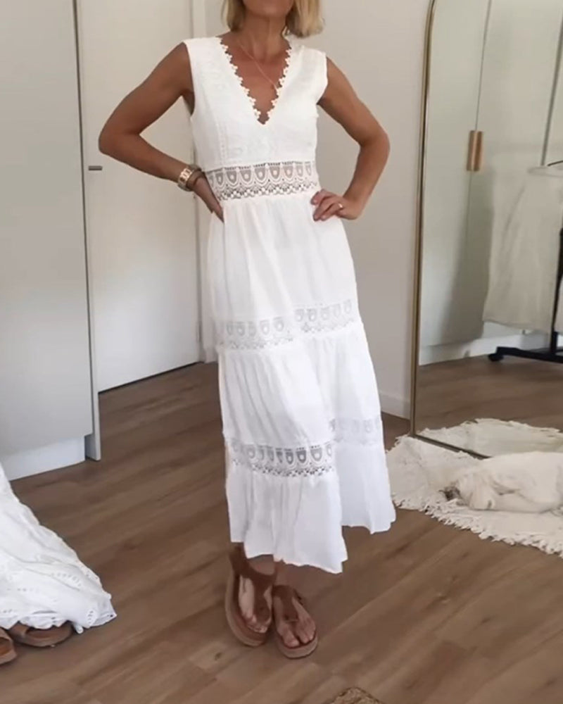 Kim | Elegance In Lace V Neck Dress (almost Gone)