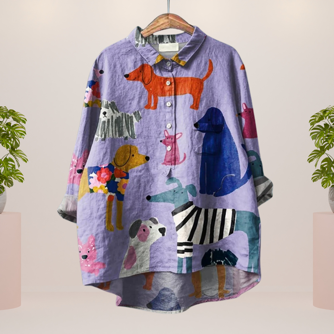 Vivian Tail Wagging Style Dog Shirt – Women’s fashion piece