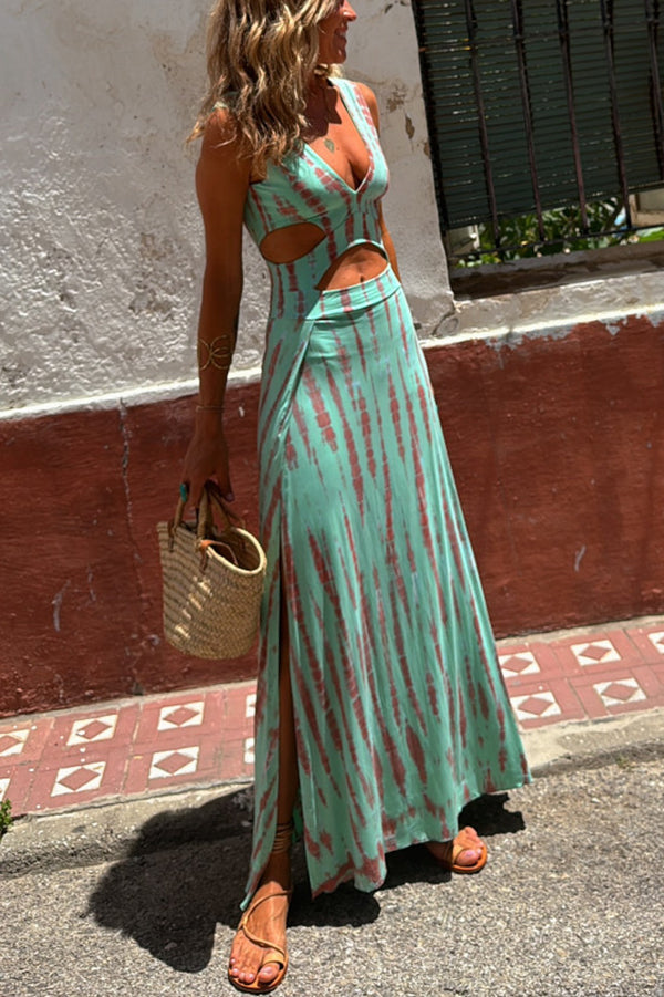 Vivienne Boho Chic Tie Dye Slit Dress – Women’s fashion piece