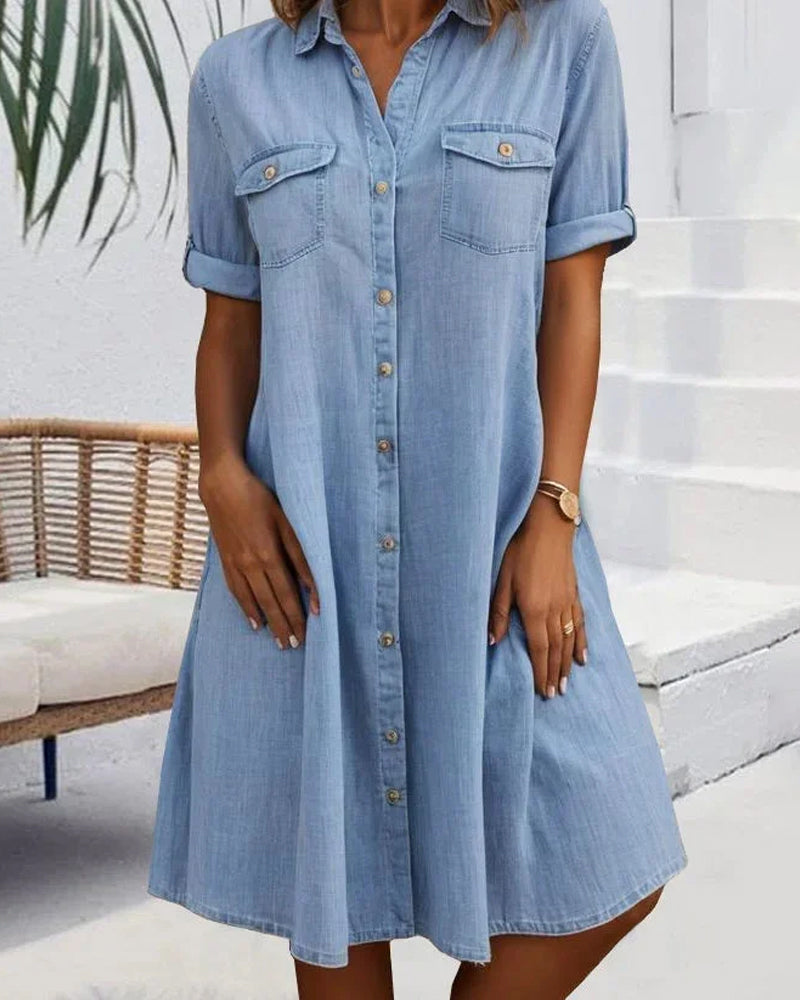 Tessa Relaxed Button Front Shirt Dress – Women’s fashion piece