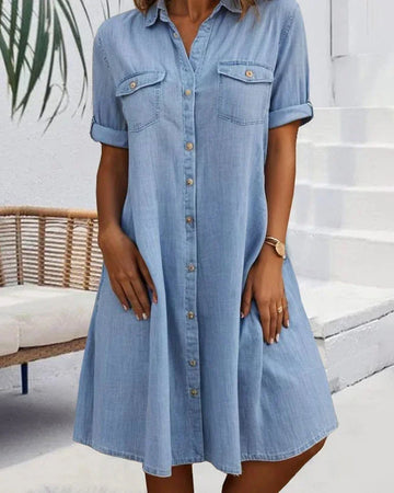 Tessa Relaxed Button Front Shirt Dress – Women’s fashion piece