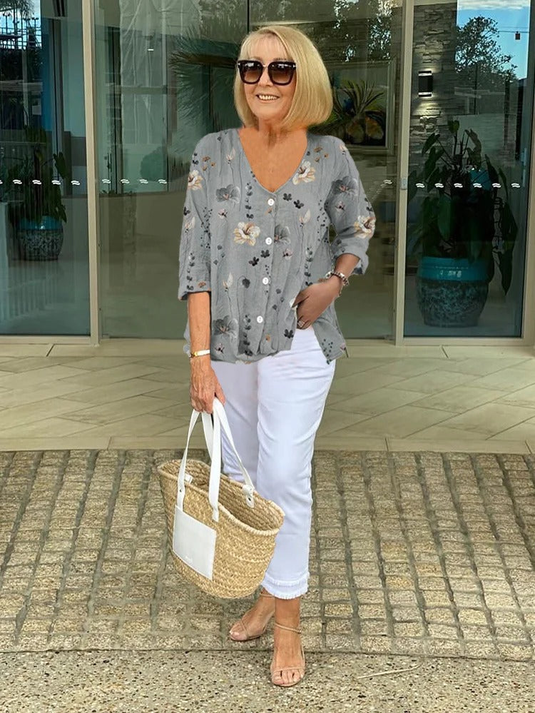 Marian Floral Button Blouse