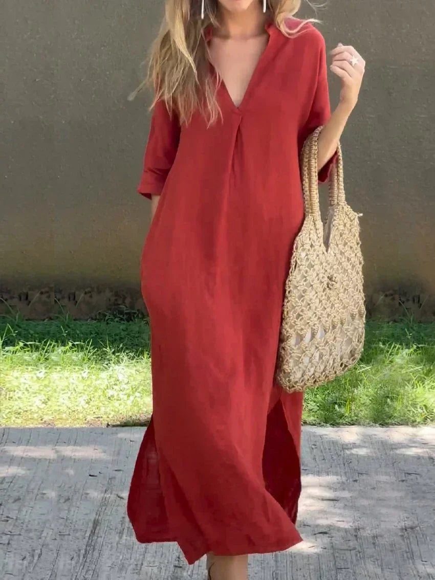 Alexa Chic V Neck Summer Maxi Dress – Women’s fashion piece