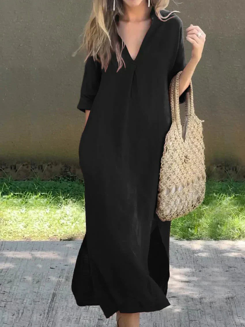 Alexa Chic V Neck Summer Maxi Dress