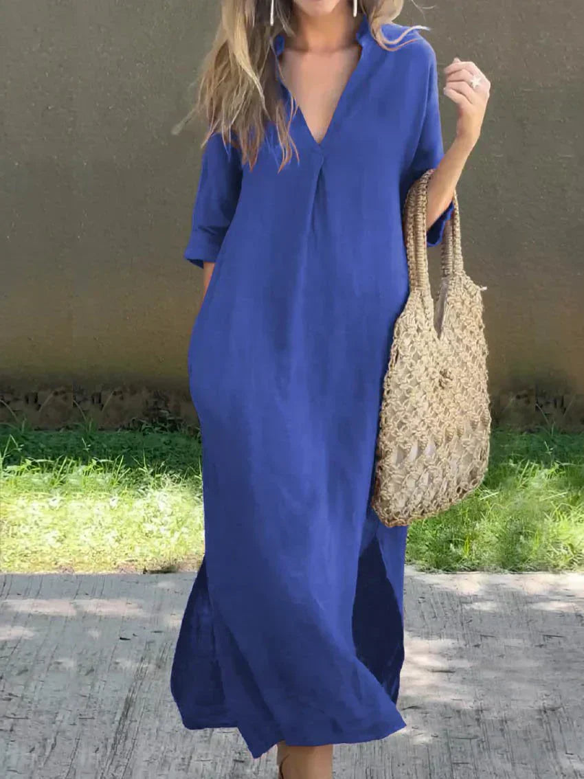 Alexa Chic V Neck Summer Maxi Dress