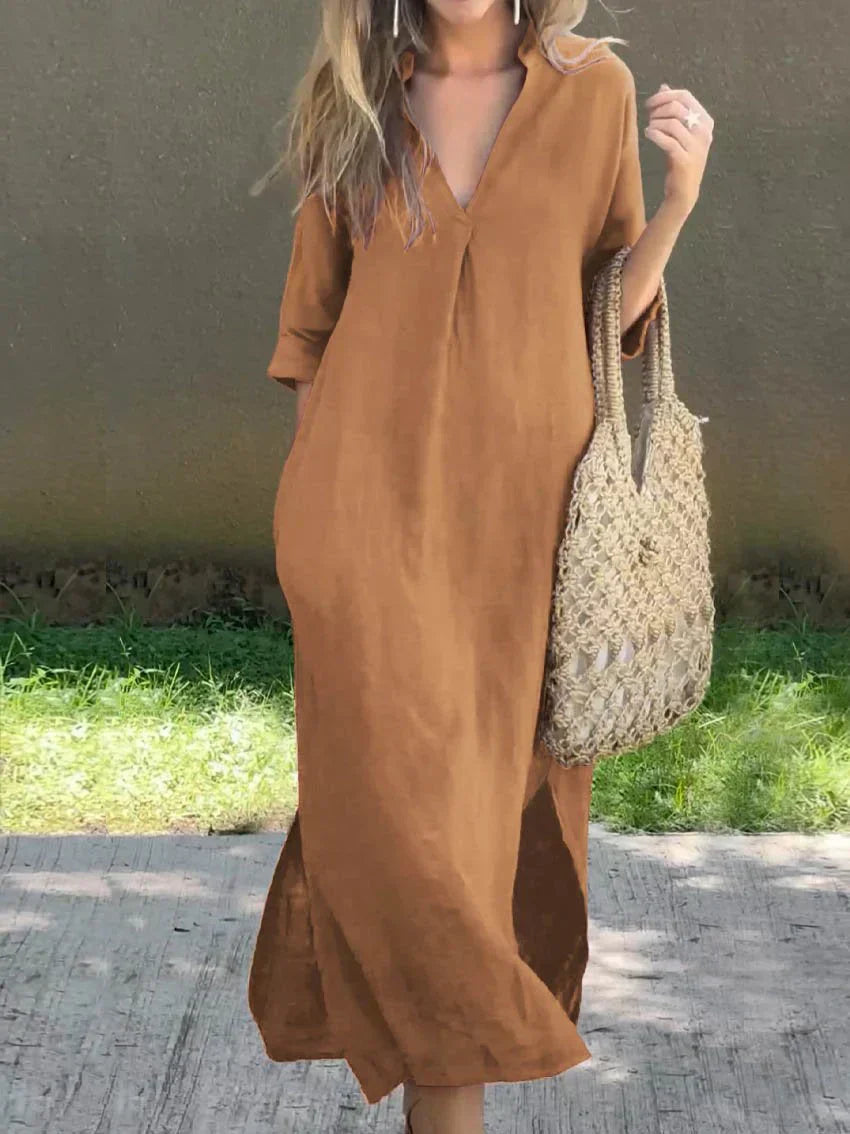Alexa Chic V Neck Summer Maxi Dress