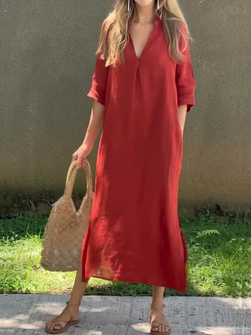 Alexa Chic V Neck Summer Maxi Dress – Women’s fashion piece