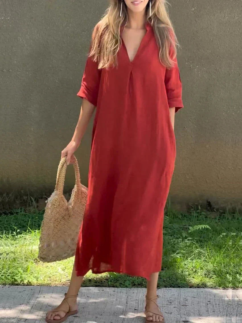 Alexa Chic V Neck Summer Maxi Dress