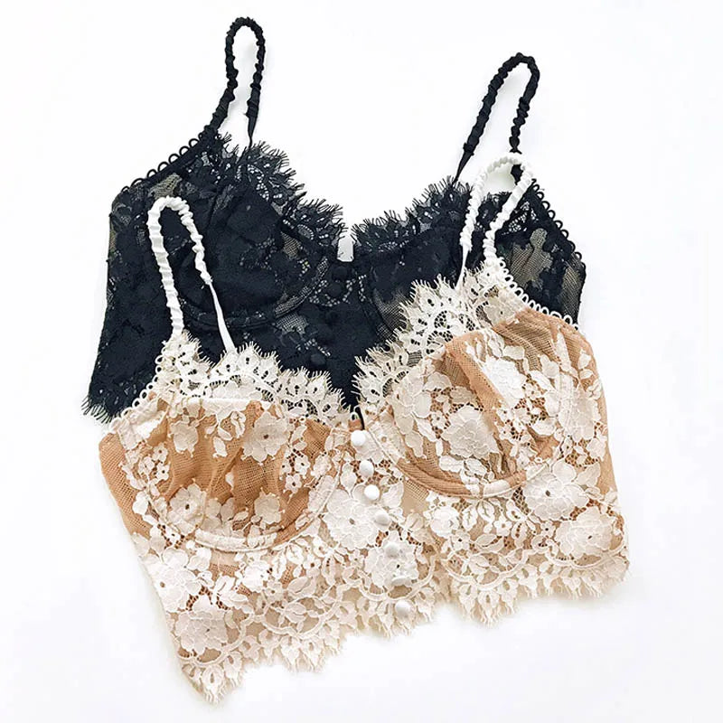 Rowan Ultra Thin Floral Embroidery Push Up Bra