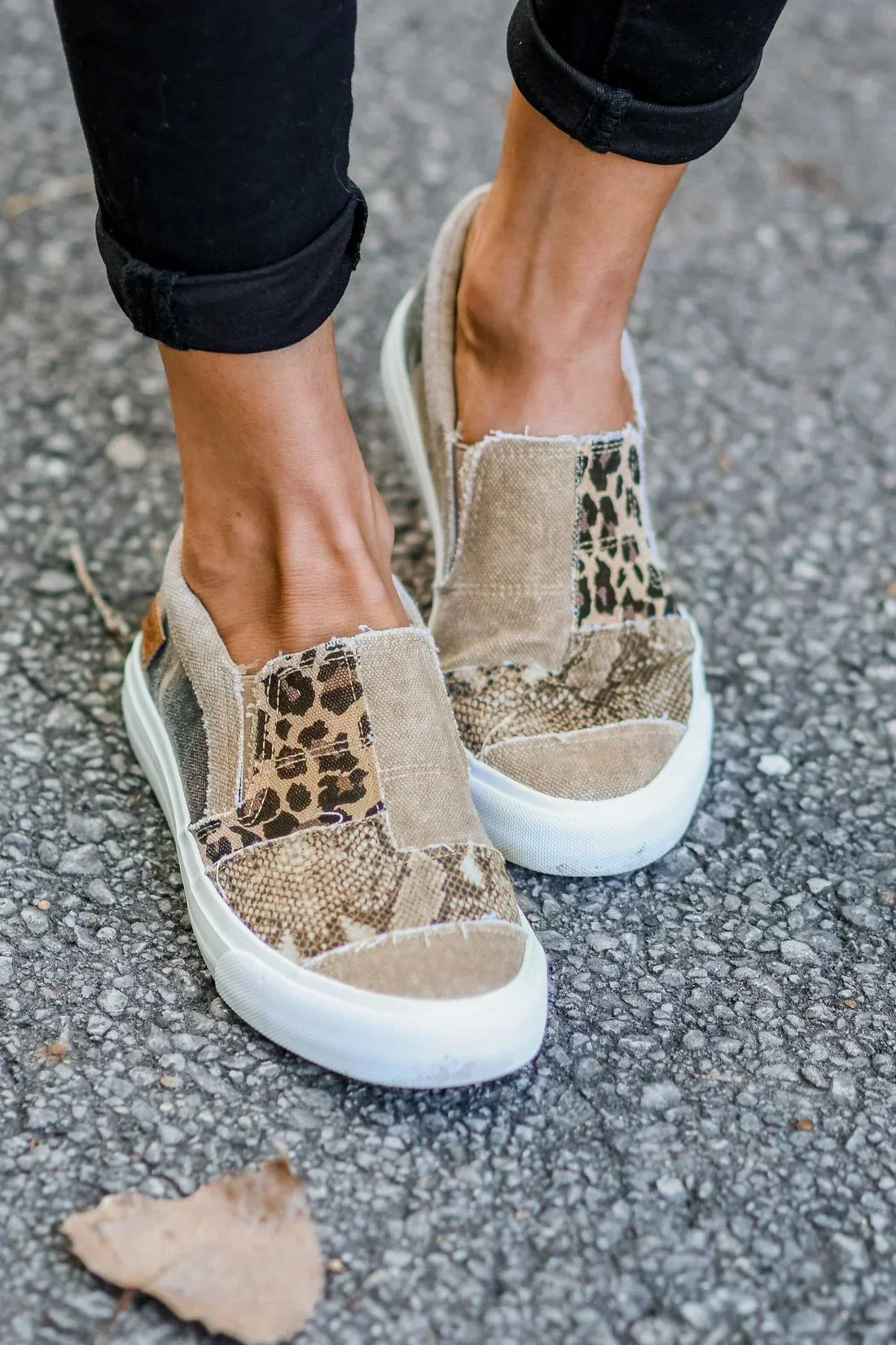 Gwen Patchwork Slip On Sneakers – Women’s fashion piece