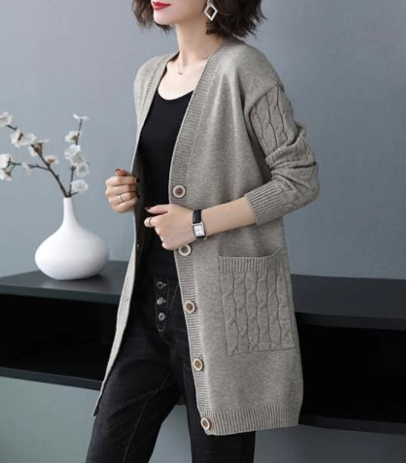 Graciel Cable Sleeve Knit Cardigan