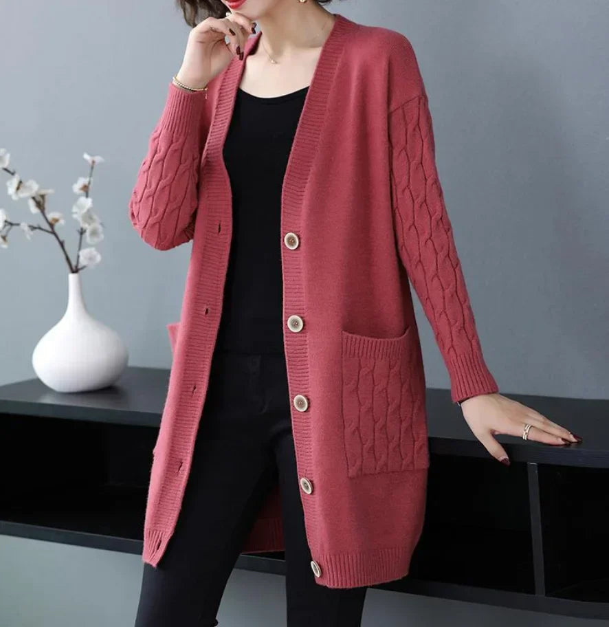 Graciel Cable Sleeve Knit Cardigan – Women’s fashion piece