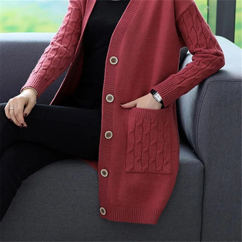 Graciel Cable Sleeve Knit Cardigan – Women’s fashion piece