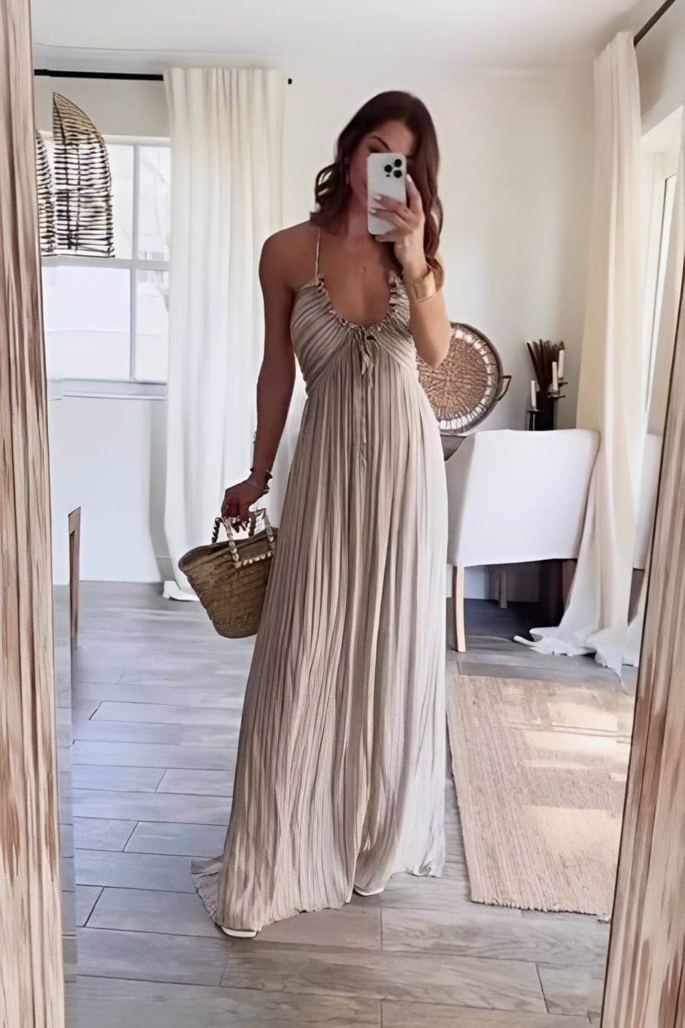 Lanie Chic Pleated Maxi Dress – Women’s fashion piece