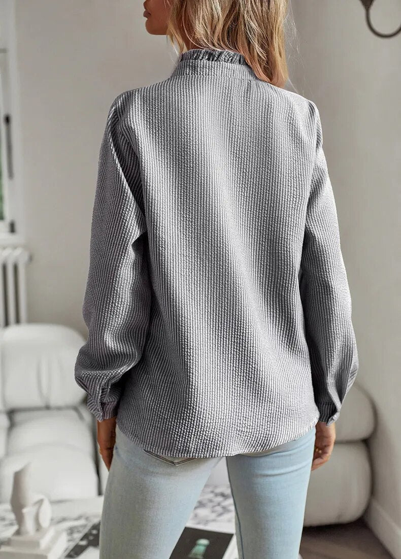 Isabelle – Ruffled Button Up Blouse