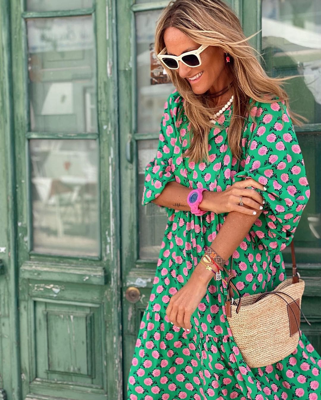 Mabel Breezy High Low Geometric Print Dress