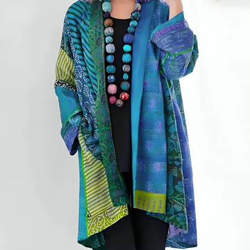 Kathleen – Artistic Patchwork Kimono Jacket – Women’s fashion piece