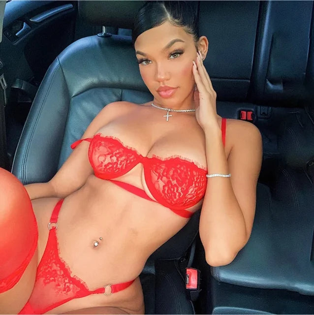 Adira Floral Lace Bra & Panty Set