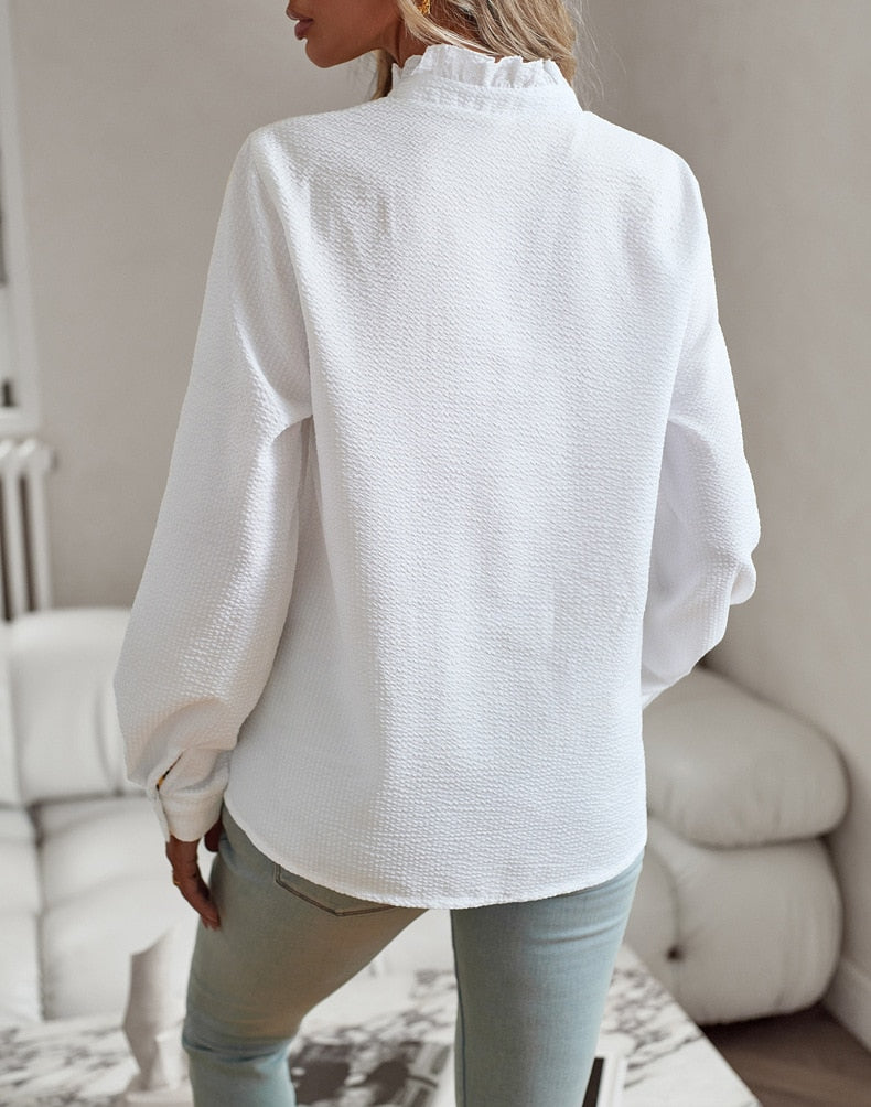 Isabelle – Ruffled Button Up Blouse