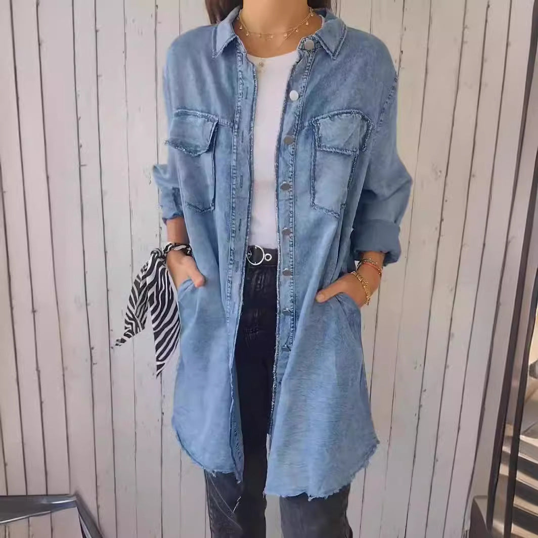 Jodie Frayed Edge Shirt Dress