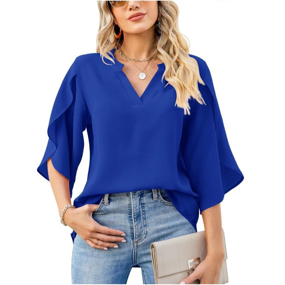 Aislinn Chiffon V Neck Summer Blouse