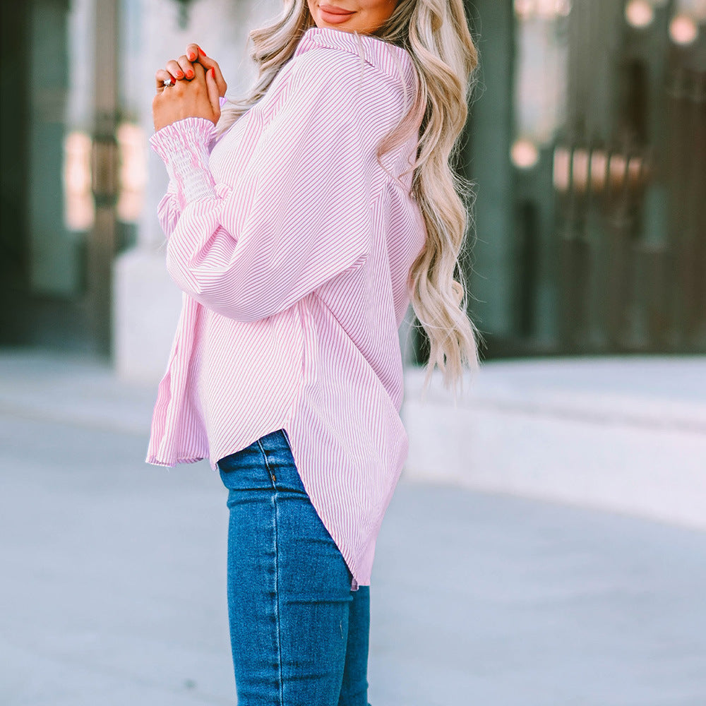 Sophie Relaxed Striped Button Up Blouse