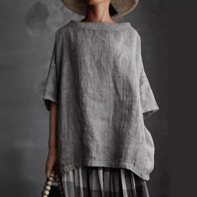 Tessa – Loose Fit Linen Style Top