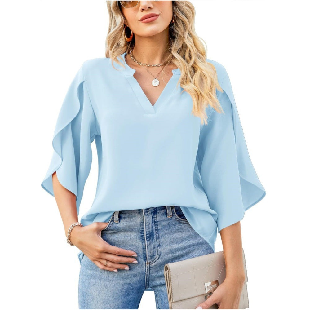 Aislinn Chiffon V Neck Summer Blouse