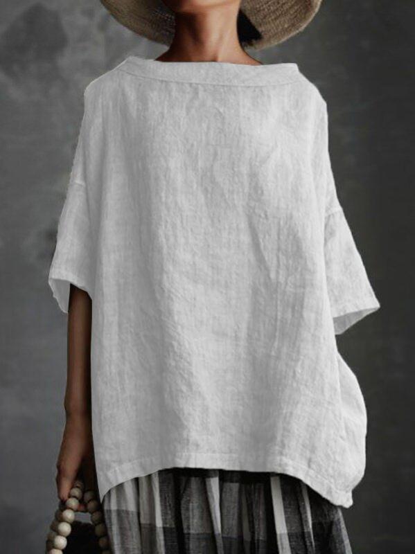 Tessa – Loose Fit Linen Style Top – Women’s fashion piece
