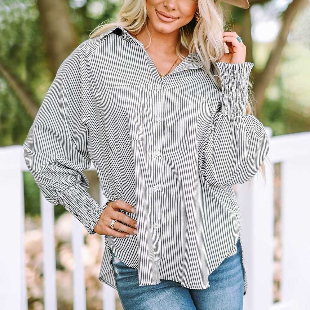 Sophie Relaxed Striped Button Up Blouse