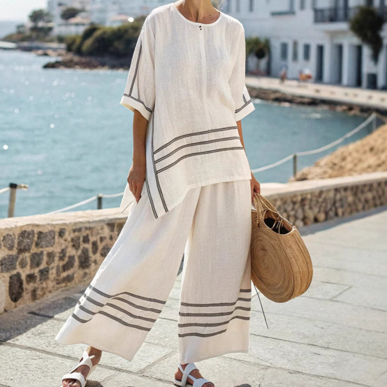 Celeste – Breezy Striped Lounge Set – Women’s fashion piece