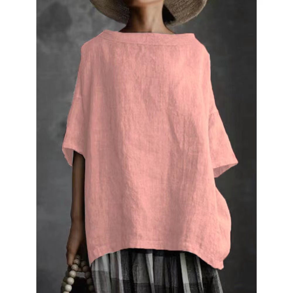 Tessa – Loose Fit Linen Style Top