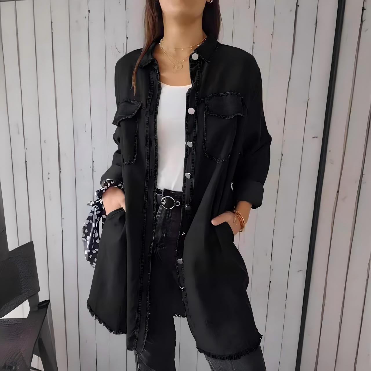 Jodie Frayed Edge Shirt Dress