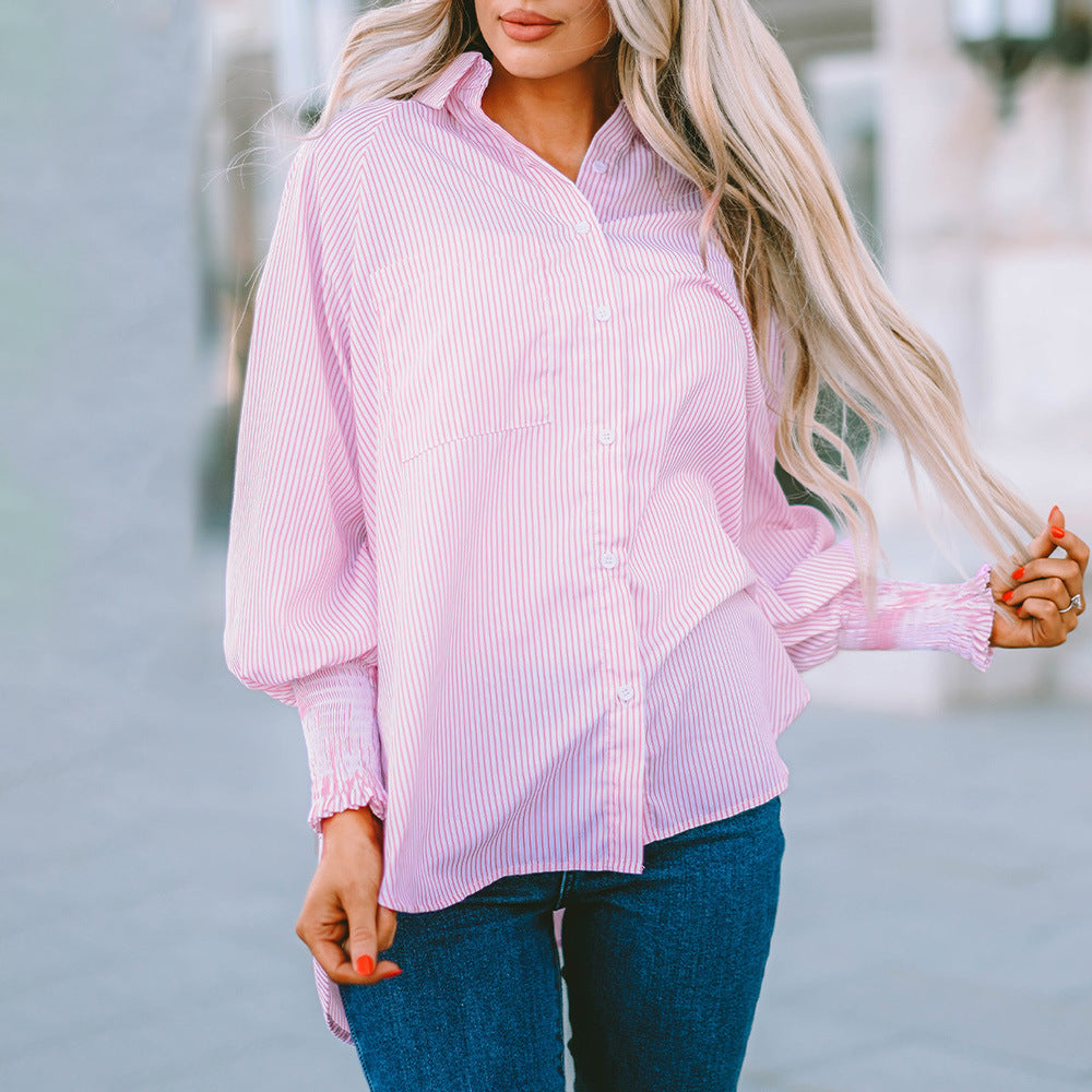 Sophie Relaxed Striped Button Up Blouse