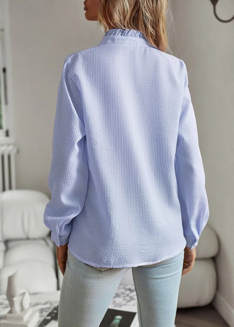 Isabelle – Ruffled Button Up Blouse – Women’s fashion piece