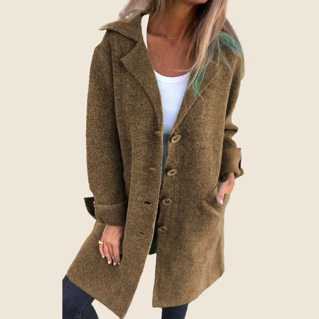 Eloise – Textured Button Front Coat