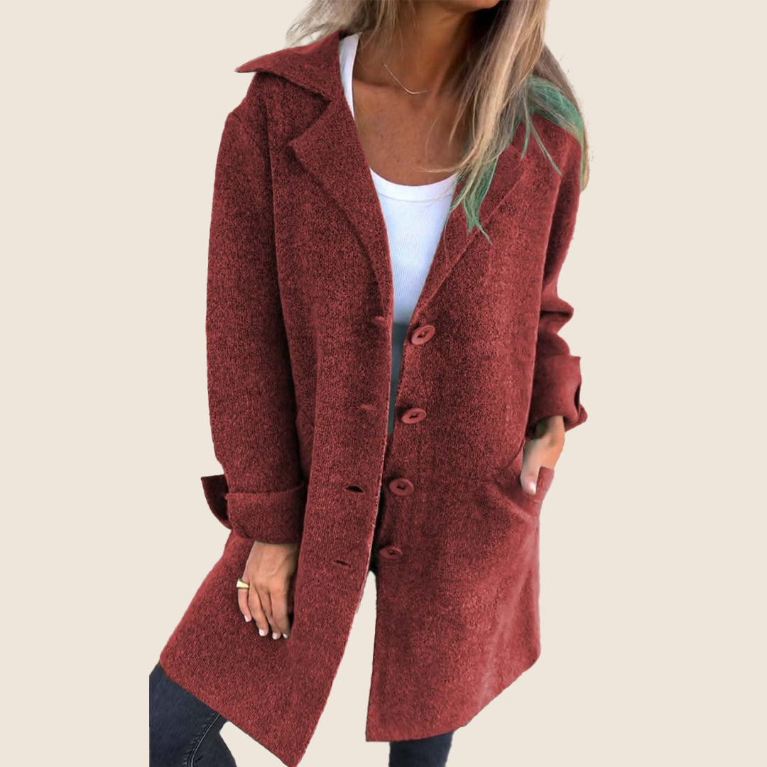 Eloise – Textured Button Front Coat