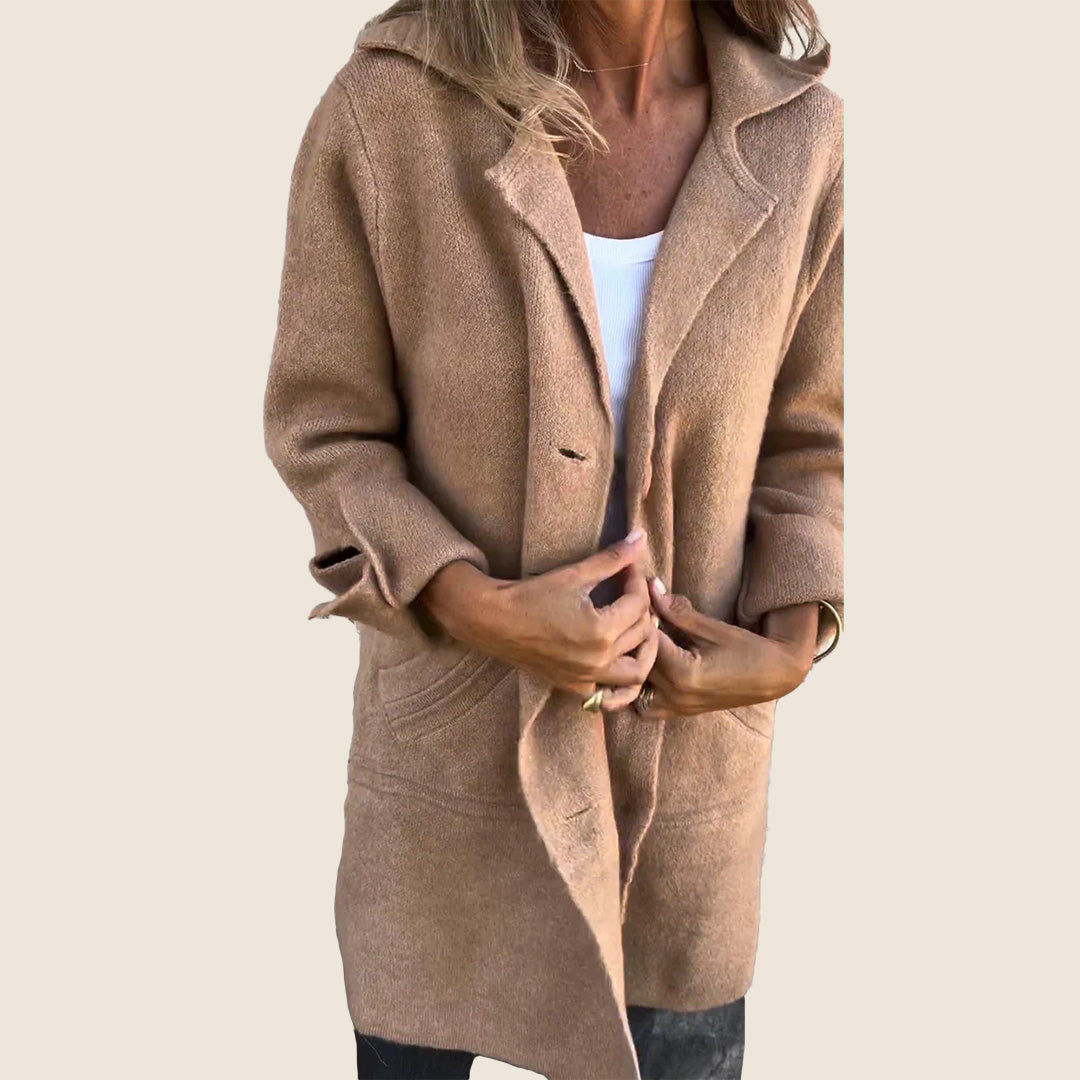 Eloise – Textured Button Front Coat