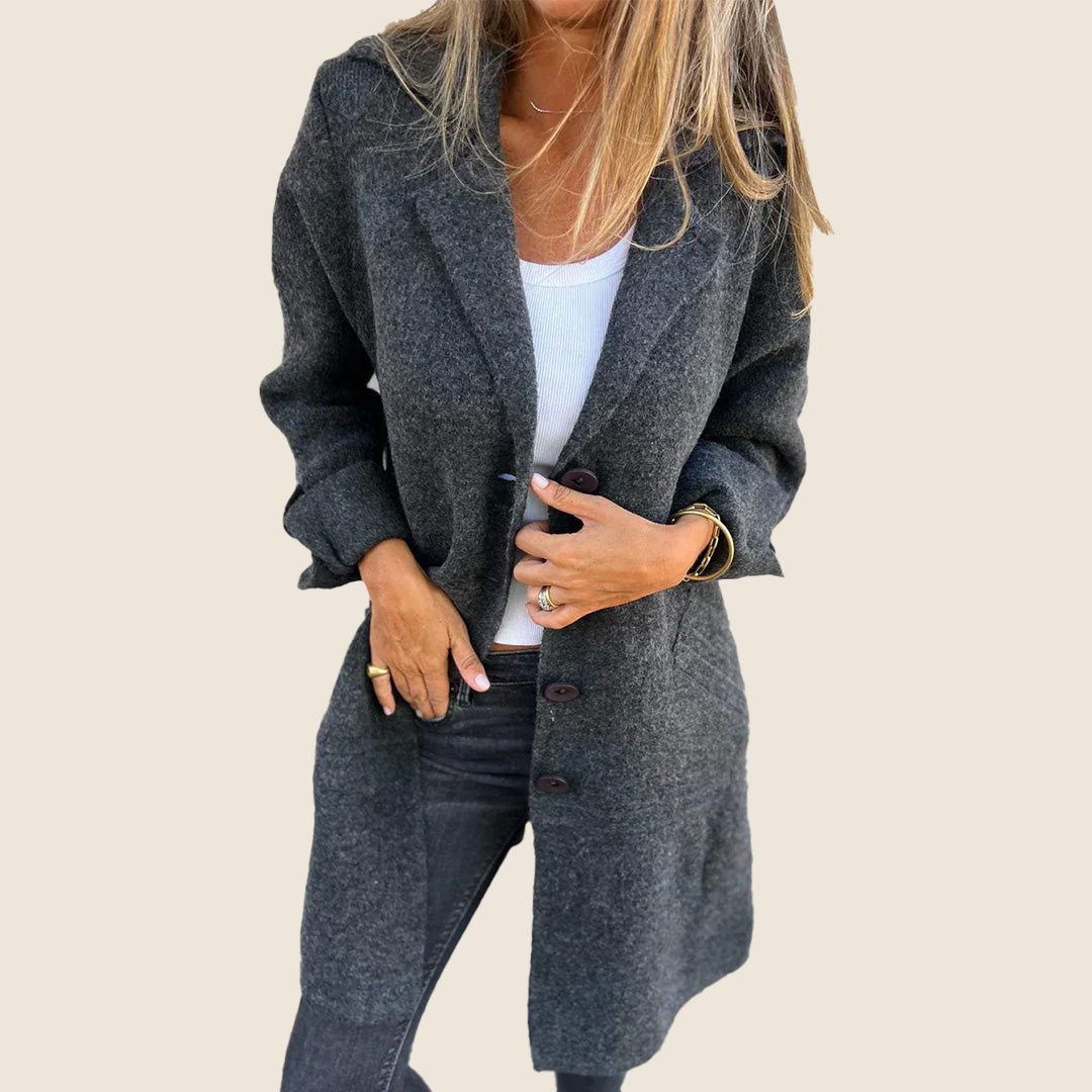 Eloise – Textured Button Front Coat – Women’s fashion piece