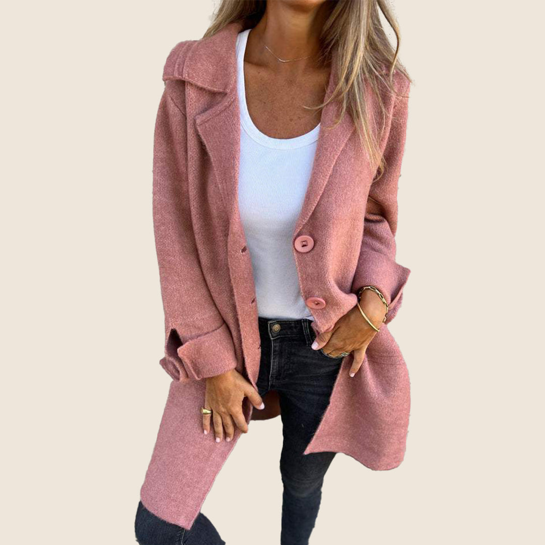 Eloise – Textured Button Front Coat
