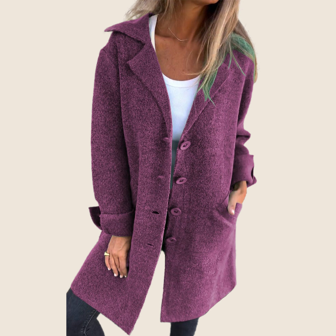 Eloise – Textured Button Front Coat