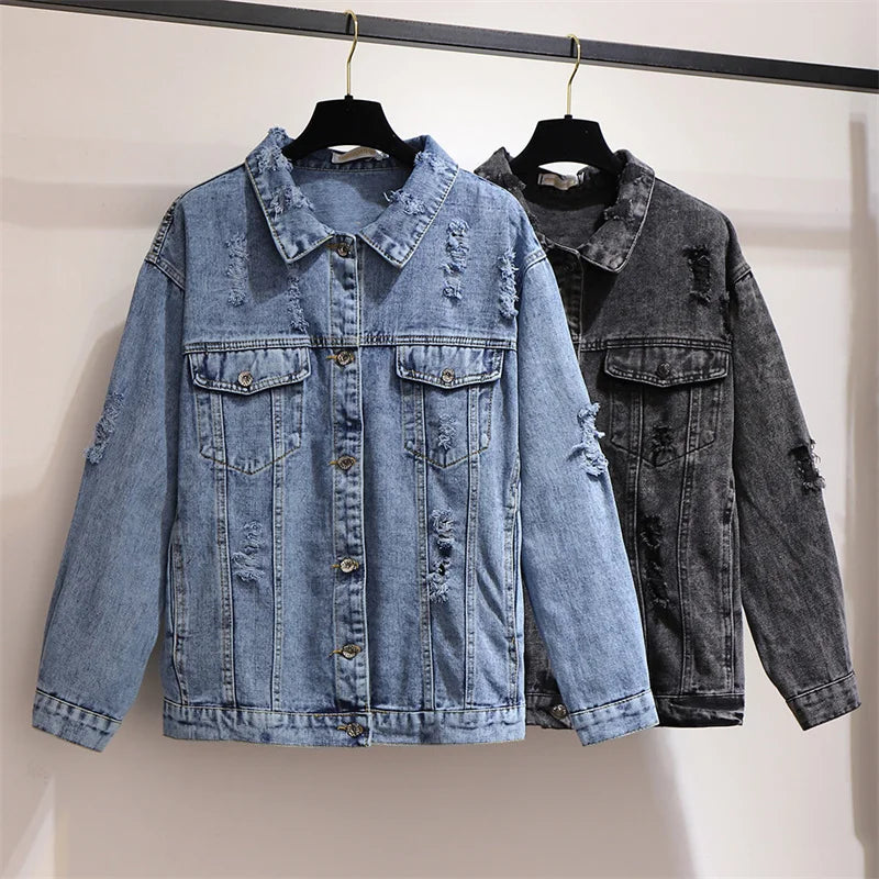 Blair Oversized Distressed Washed Street Jacket