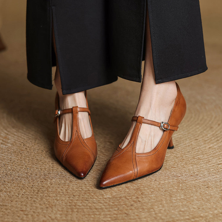 Elisse Retro T Strap Mid Heel – Women’s fashion piece