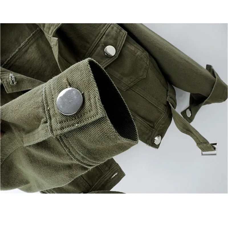 Romi Cropped Cotton Utility Jacket