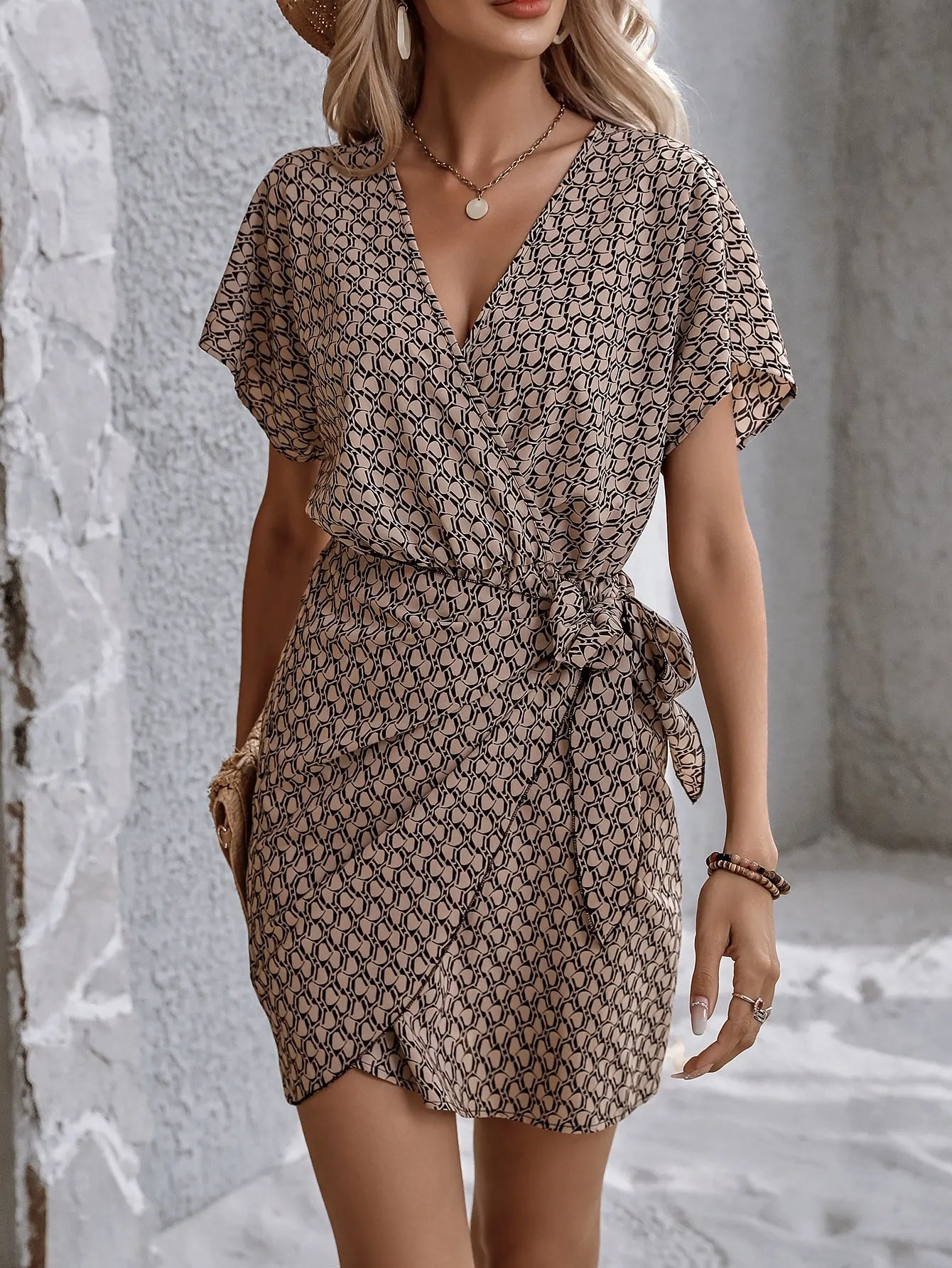 Selena | Elegant V Neck Dress Chic Sophisticated